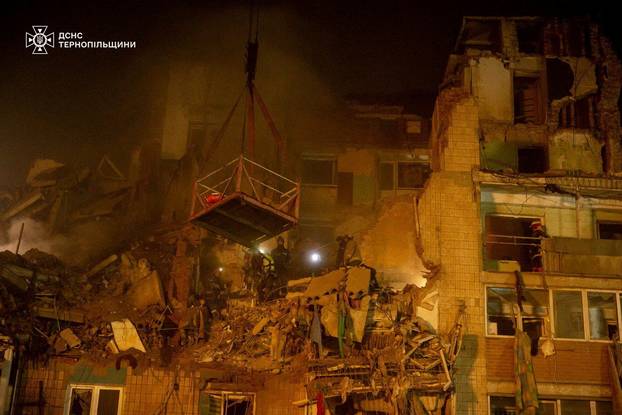 Aftermath of a Russian missile attack in Ternopil