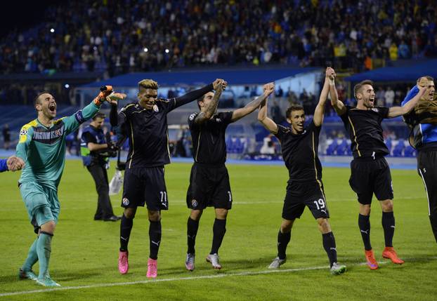 Zagreb: Slavlje nogometaša Dinama nakon ulaska u grupnu fazu Lige prvaka