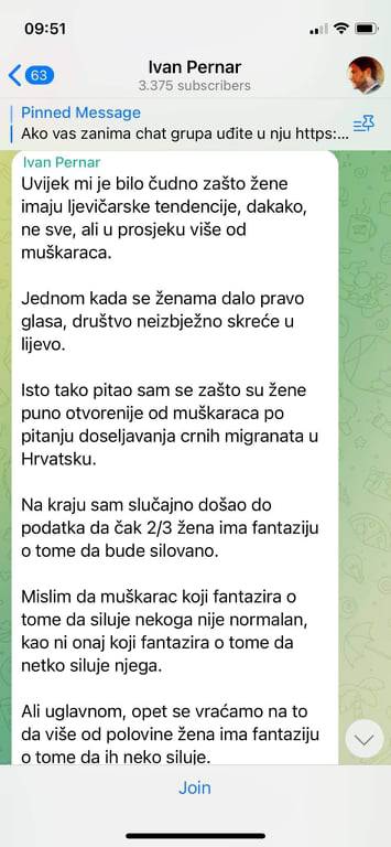 Odvratno. Gnjusno. Sramotno. Izmišljeno. To je Pernarova izjava o ženama i silovanjima