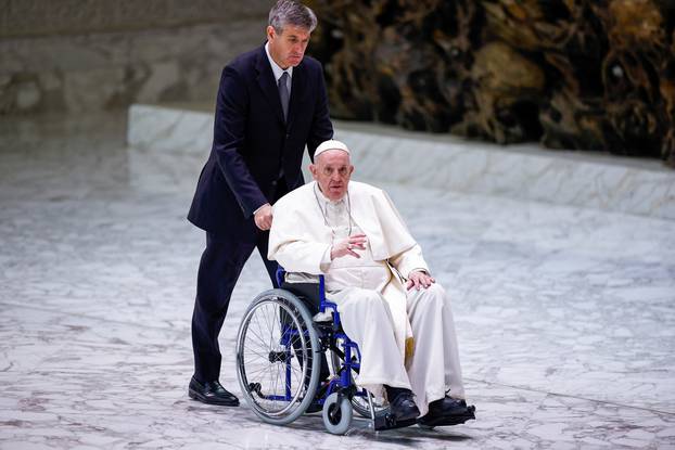 Pope Francis meets with participants in the plenary assembly of the IUSG at the Vatican