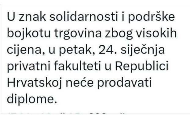 FOTO Memovi o bojkotu ne staju! 'U znak podrške privatni faksevi neće prodavati diplome'
