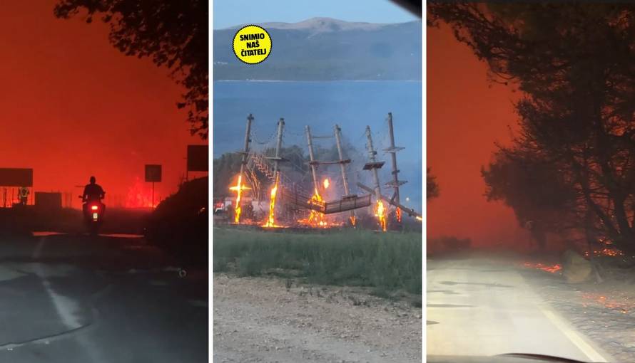 VIDEO Dramatične snimke s Brača: Izbio veliki požar  u Bolu