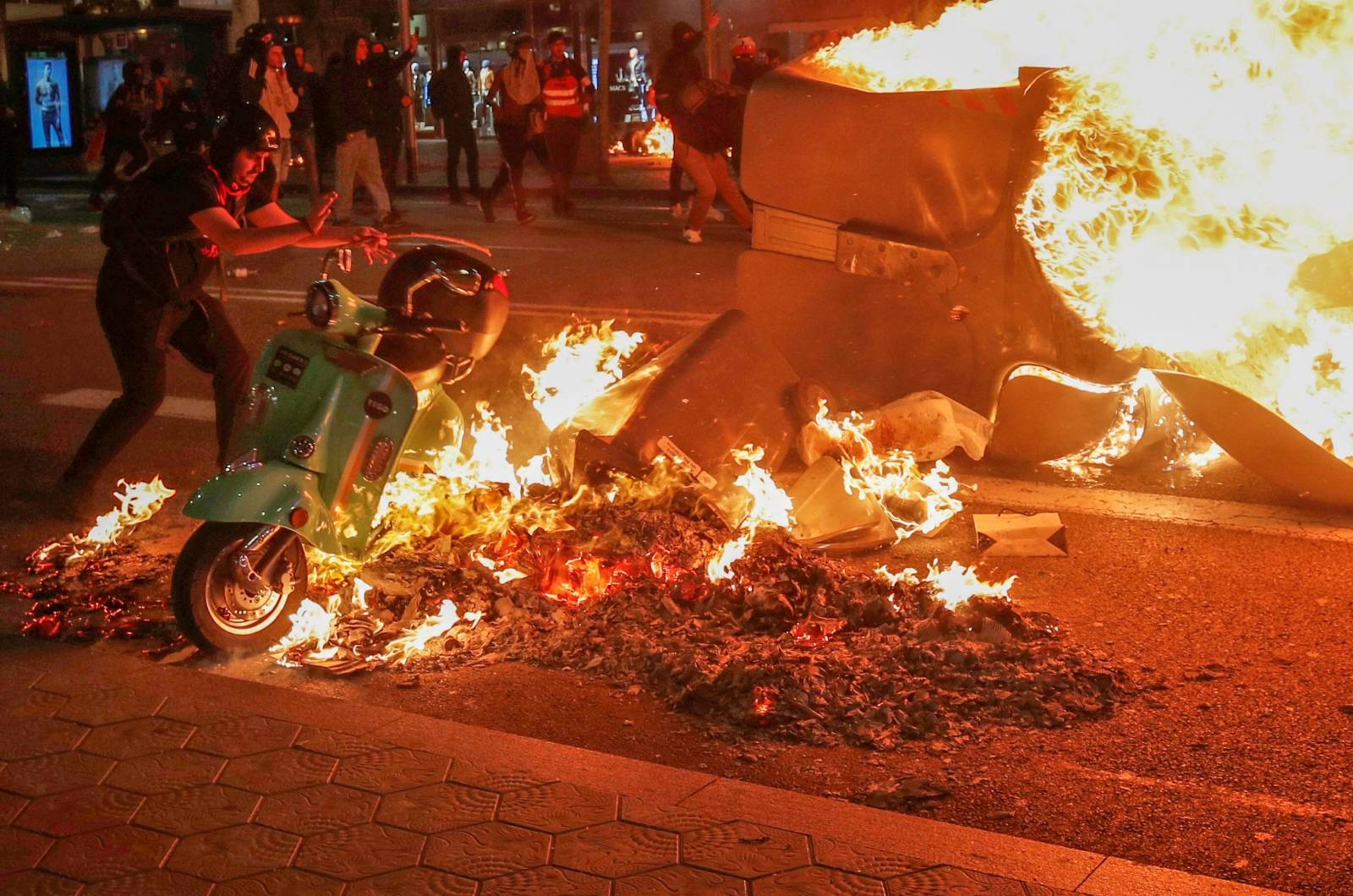 Protest after a verdict in a trial over a banned independence referendum in Barcelona