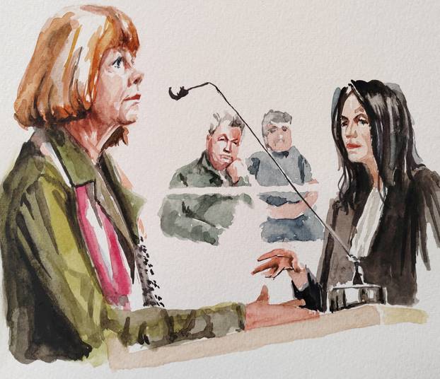 Courtroom sketch of Gisele Pelicot at the courthouse in Avignon