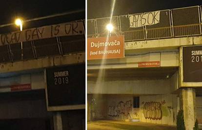 Uoči Pridea u Splitu postavljen natpis 'Only dead gay is OK'...