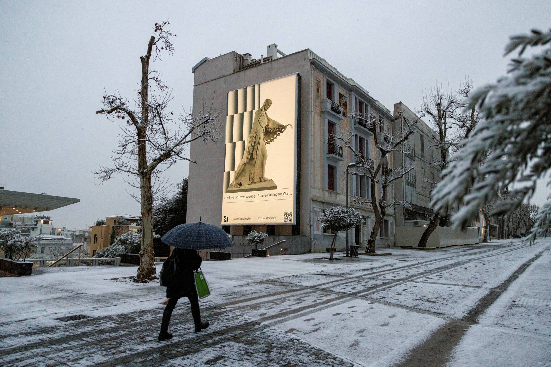 Snowfall in Athens