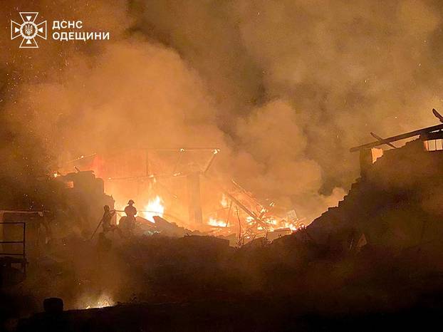 Aftermath of a Russian drone attack in Odesa region