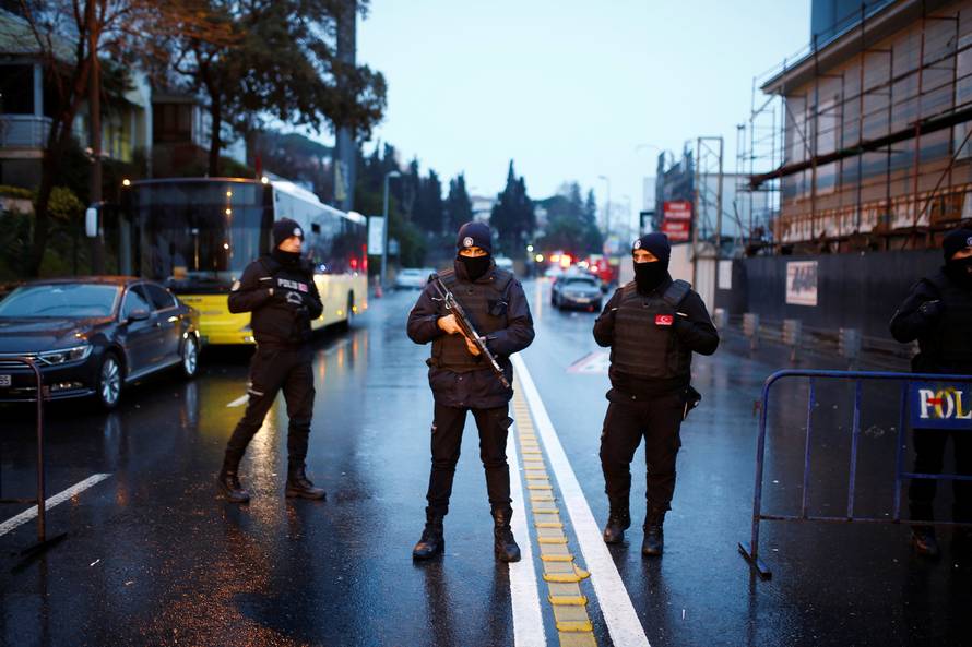 Police secure area near an Istanbul nightclub
