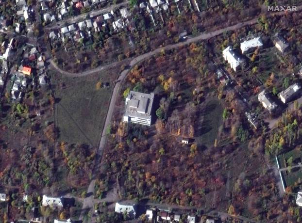 Satellite image shows buildings in Makiivka