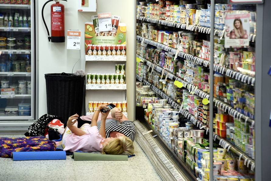 Supermarket sleepover in Helsinki