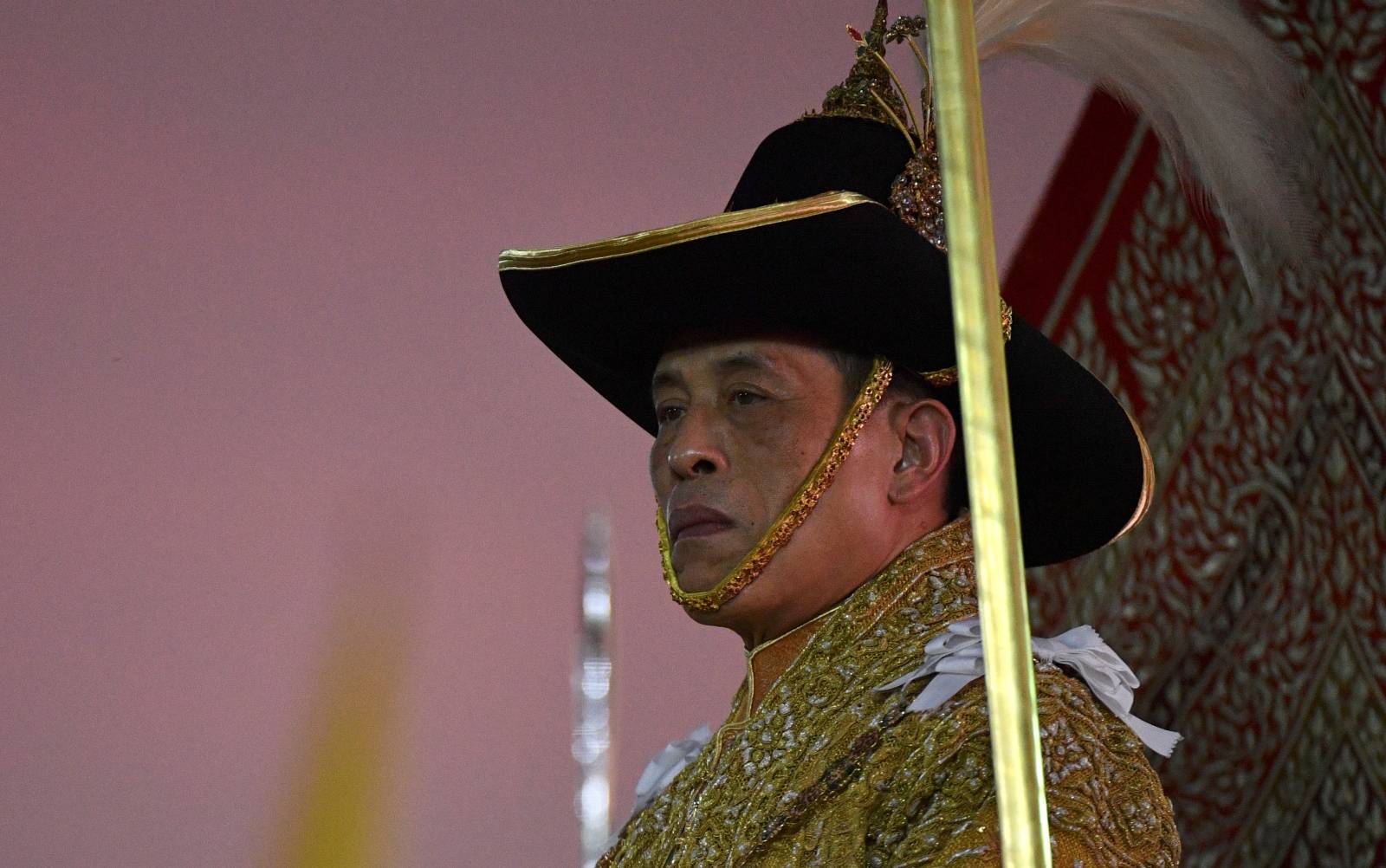 Thailand's King Maha Vajiralongkorn takes part in a procession near the Grand Palace in Bangkok