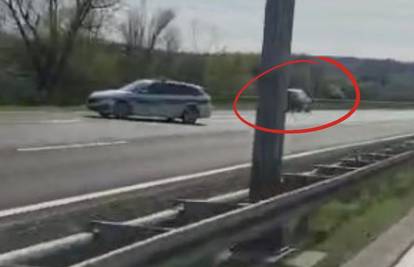 VIDEO Jurio u krivom smjeru na autocesti kod Karlovca i naletio na policajce: 'Zaustavili smo ga'