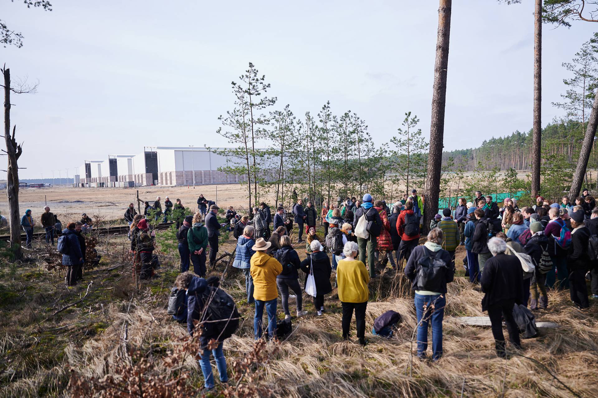 Protest action against the expansion of the Tesla car factory