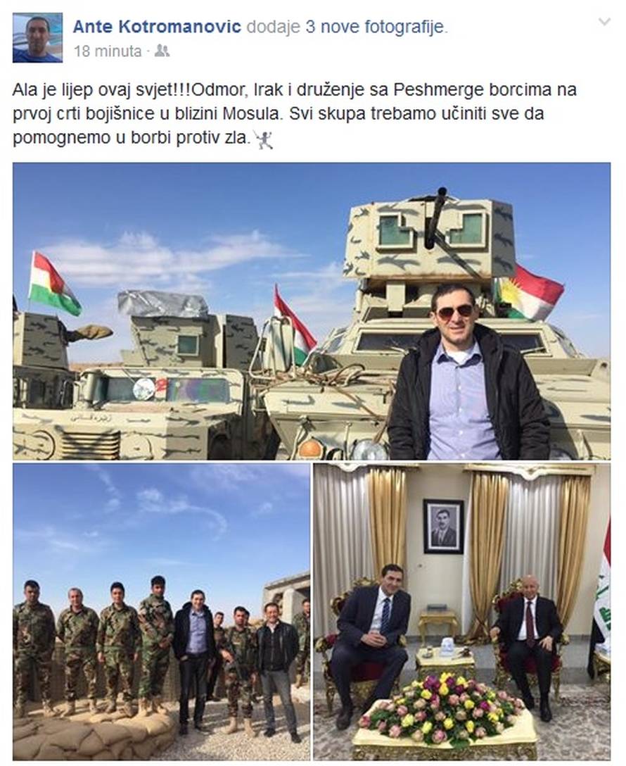 Aktivni odmor: Kotromanović na 1. crti borbe s pešmergama