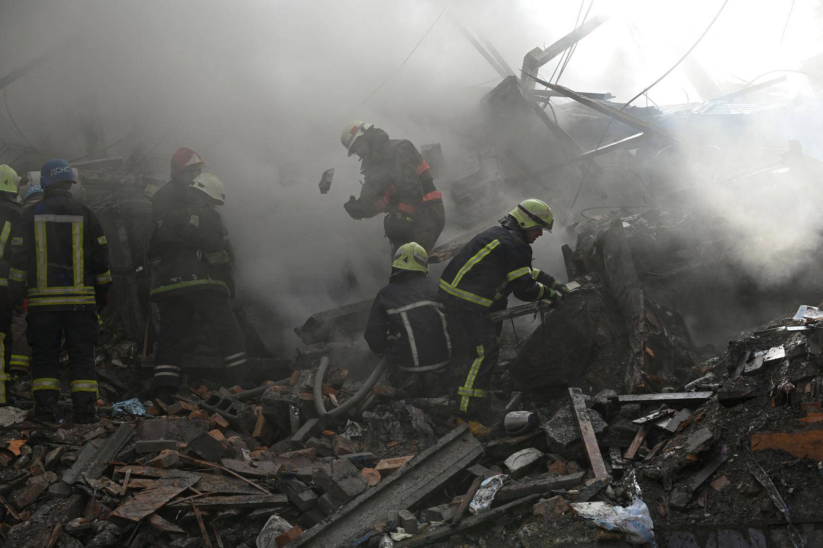 Residential building heavily damaged by Russian missile strike in Zaporizhzhia