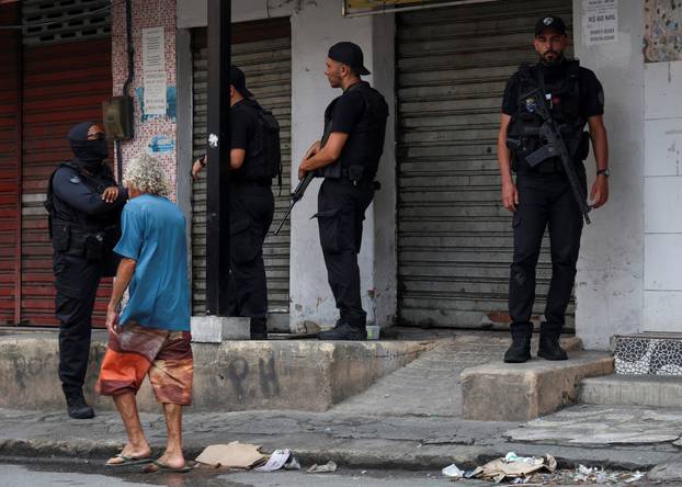 Police operation against drug trafficking at the favela do Penha in Rio de Janeiro