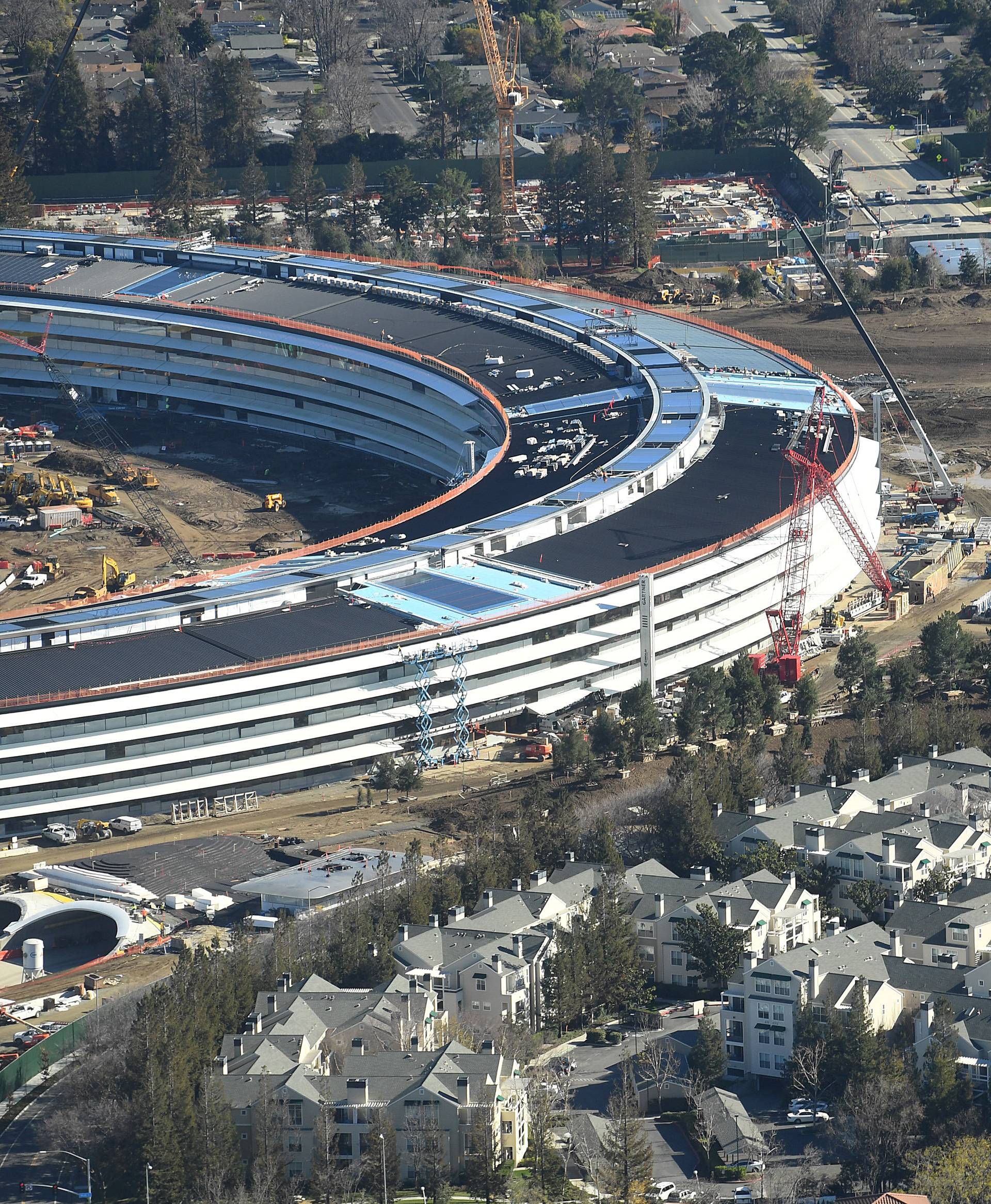 The Apple Campus 2 is seen under construction in Cupertino