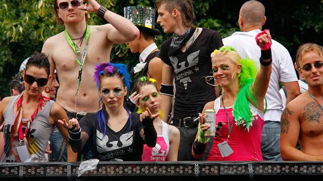 techno fans during The Love Parade 2008 in Dortmund