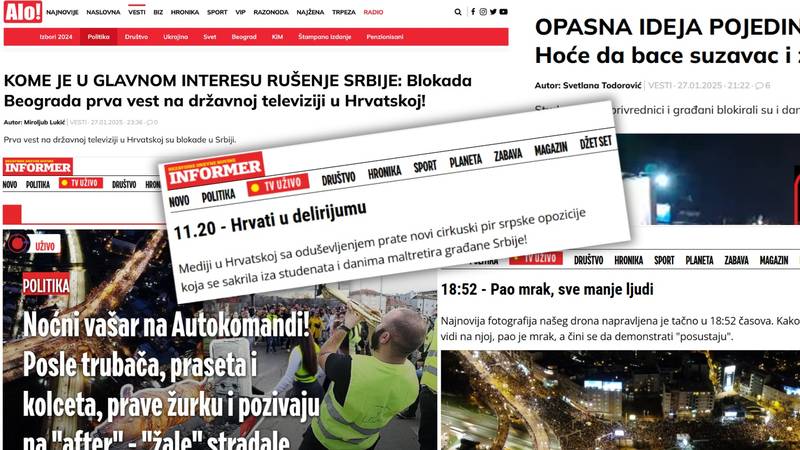Iată cum tabloidele lui Vučić scriu despre protest: ‘Târg de noapte, petrecere adevărată și mâncare în exces, dar se plâng de victime’   