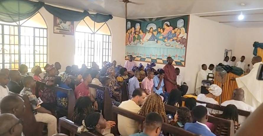 Convicted cocaine smuggler Jos Leijdekkers attends a church service in Tihun