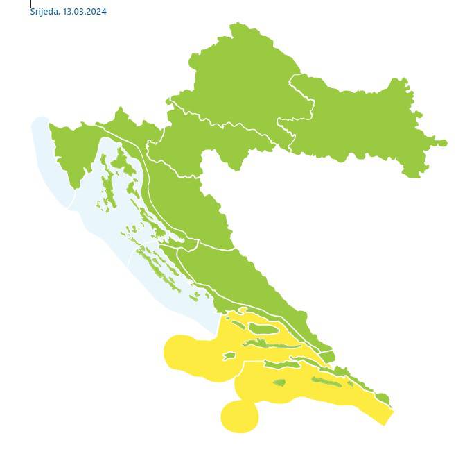 Na istoku zemlje  i dalje kiša, u ostatku Hrvatske sunčano. Zbog bure su aktivirali meteoalarm