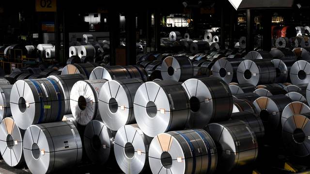 FILE PHOTO: Steel rolls are pictured at the plant of German steel company Salzgitter AG in Salzgitter