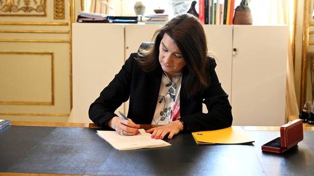 Sweden's Foreign Minister Linde signs application for NATO membership in Stockholm