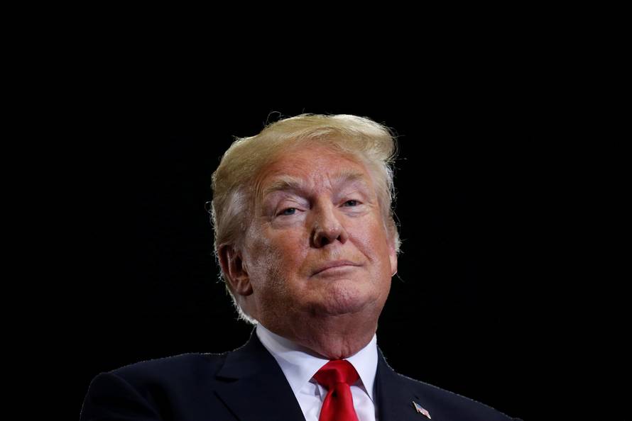 U.S. President Donald Trump holds a Make America Great Again rally at Nashville Municipal Auditorium in Nashville, Tennessee