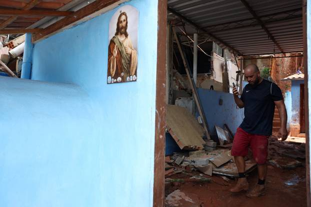 Aftermath of heavy rains in southeastern Brazil