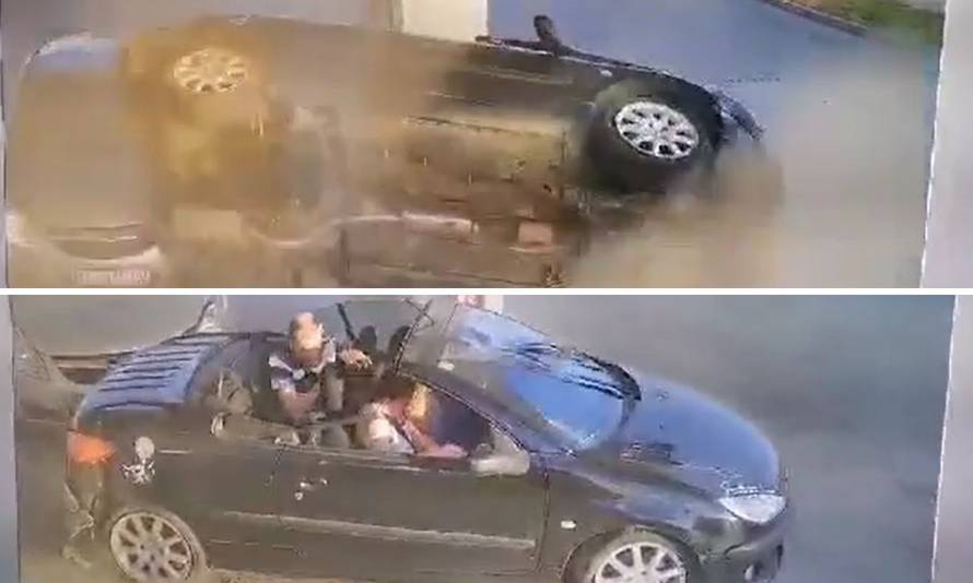 NEVJEROJATNA SNIMKA: Pijan u Koprivnici udario u benzinsku, automobil se skoro prevrnuo