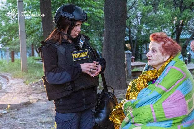 Aftermath of a Russian drone attack in Kharkiv