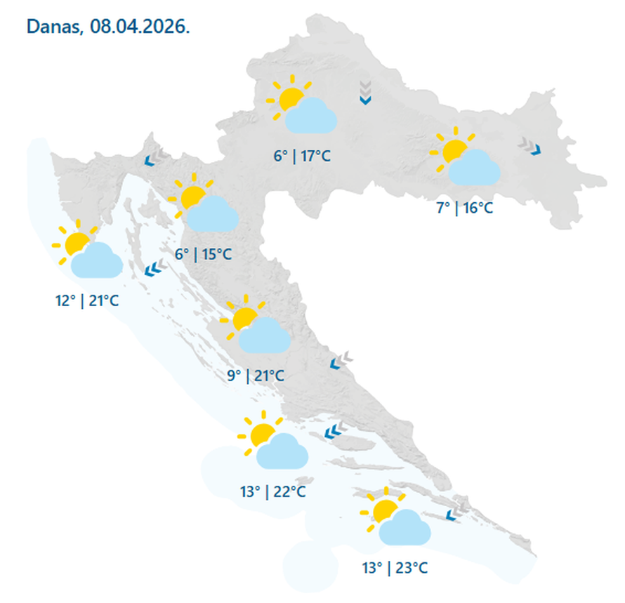 Temperature se penju i do 23 °C, za vikend u gorju moguć snijeg!