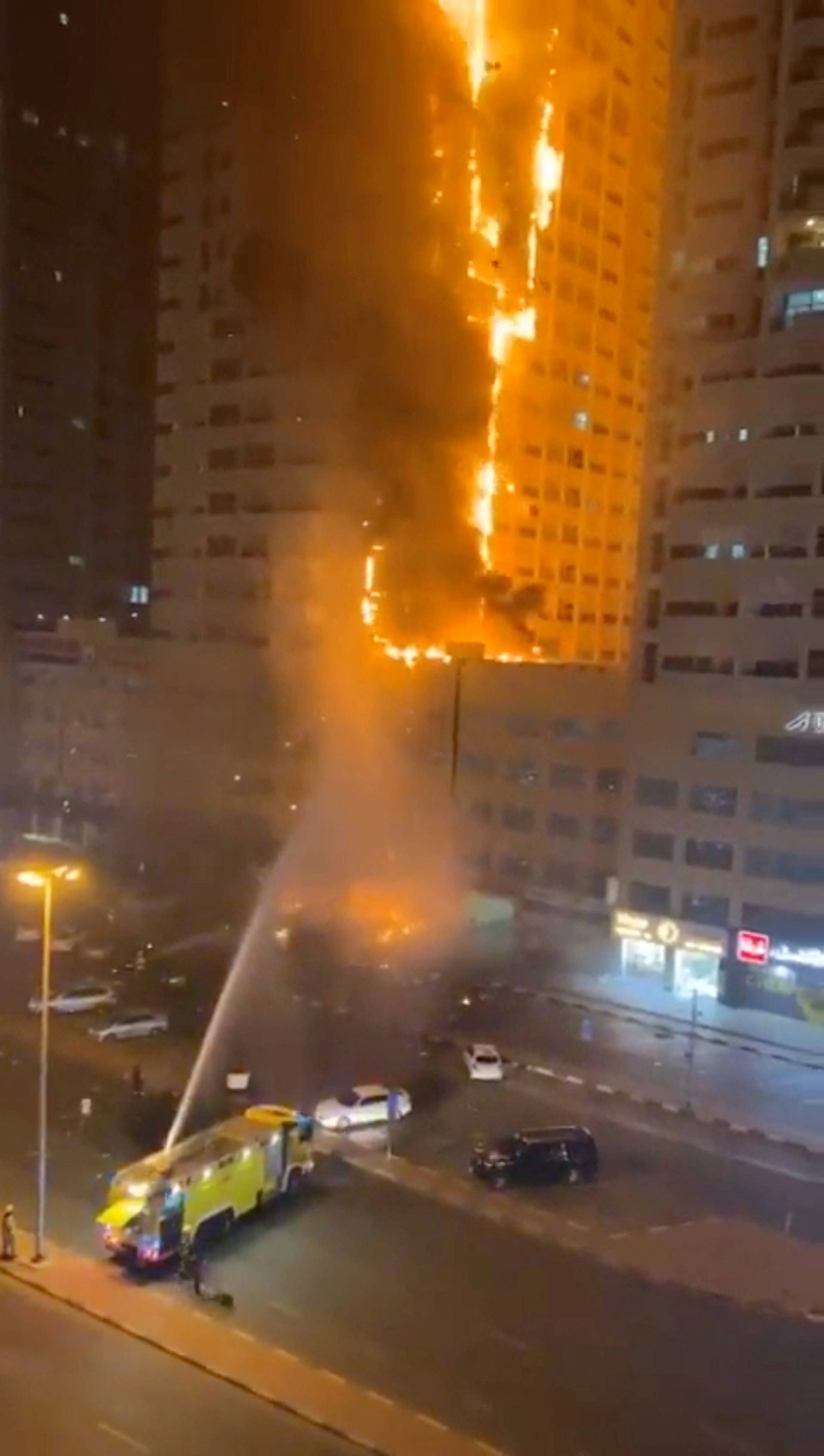 Fire at a residential building in Ajman