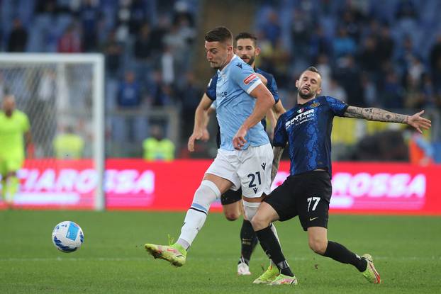 ITALIAN SERIE A CHAMPIONSHIP 2021-2022 FOOTBALL MATCH : SS LAZIO VS  FC INTER MILAN, ROME, ITALY -  OCTOBER 16th 2021