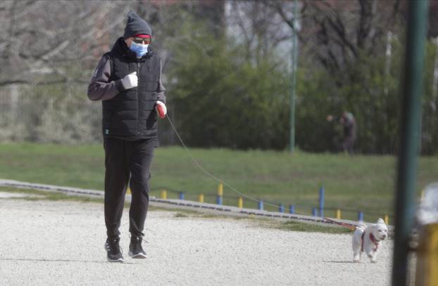 Beograd: Severinin svekar Dragan Kojić u šetnji s psićem