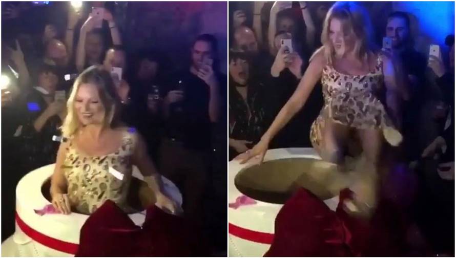 Kate Moss iskočila iz torte pa pokazala 'previše' ispod haljine