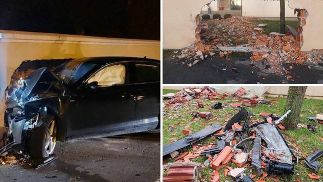 Pijani vozač u Bjelovaru  probio zidnu ogradu Audijem i oštetio kuću: 'Mislila sam da je potres'