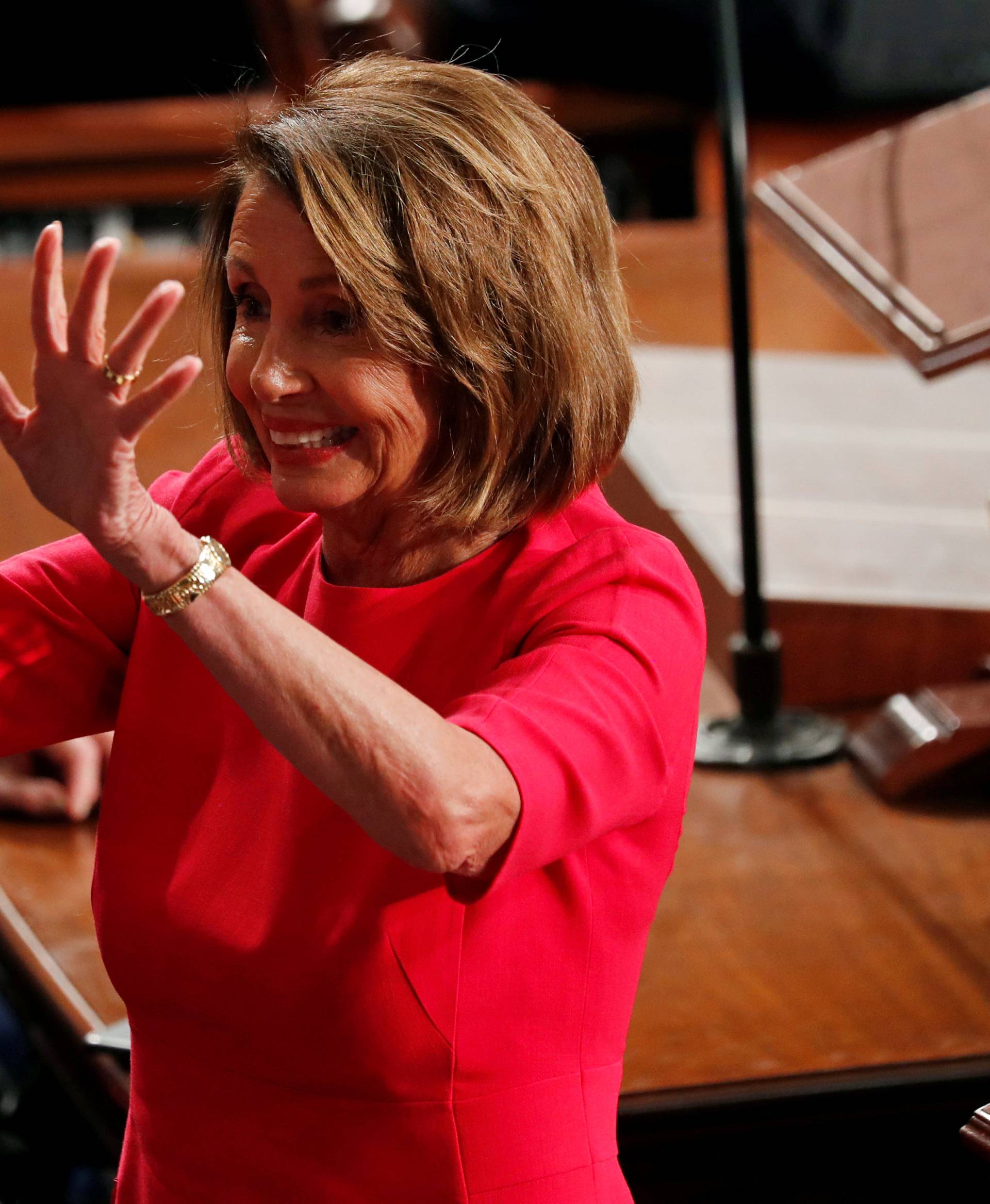 FILE PHOTO: Nancy Pelosi (D-CA) gestures as the U.S. House of Representatives meets in Washington