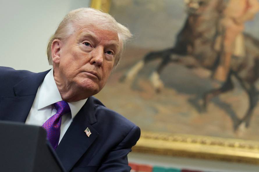 U.S. President Donald Trump makes an announcement with EPA Administrator Zeldin, at the White House