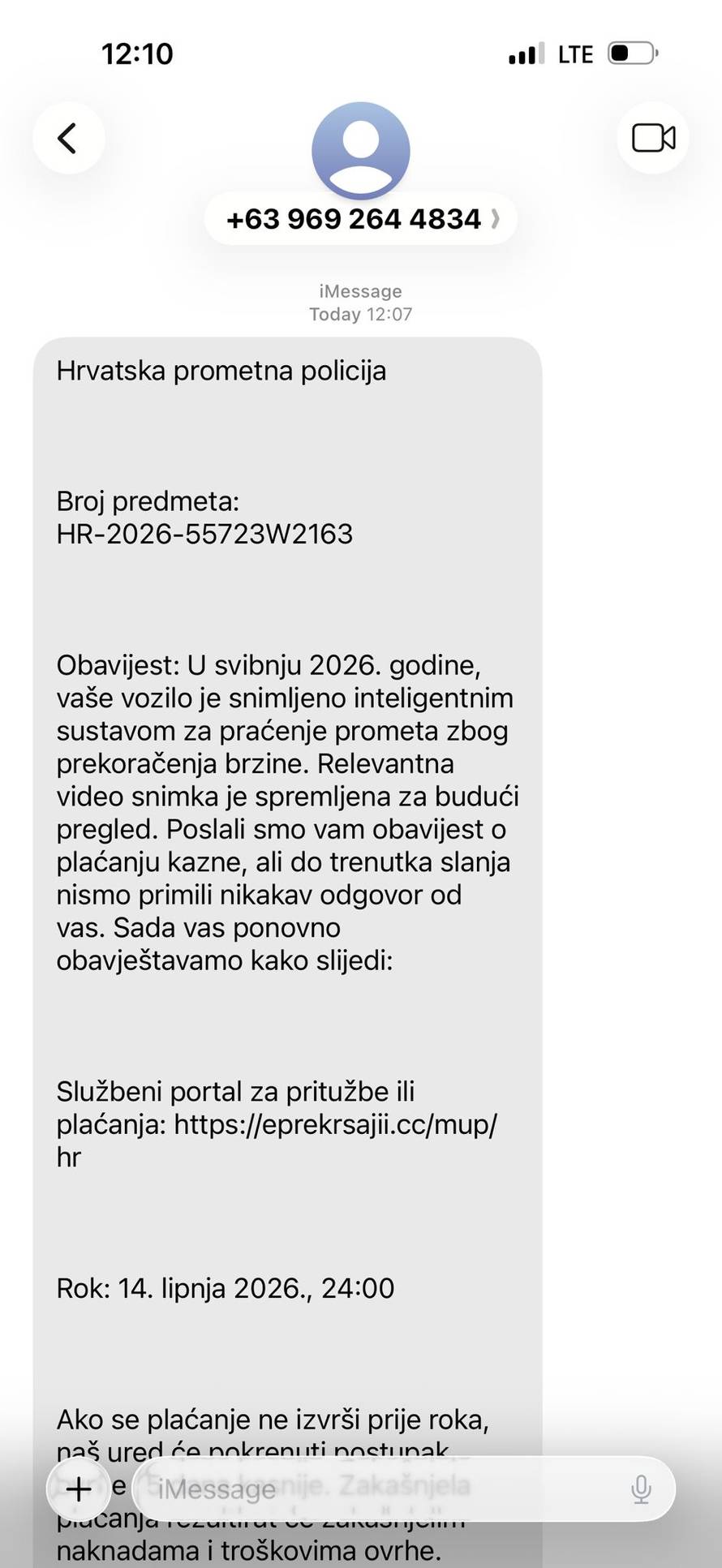 NOVA SMS PREVARA Ljudima stižu poruke o prometnoj kazni. MUP: 'Ne nasjedajte na to'
