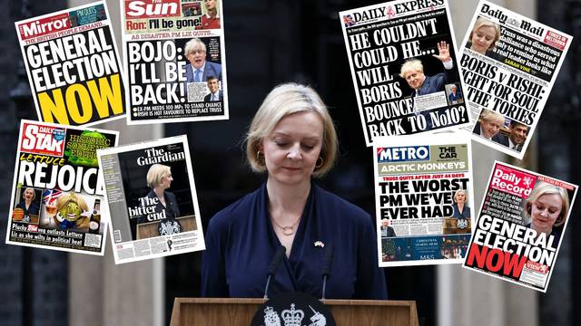 'Najgora u povijesti', 'Boris se vraća', 'Dajte nam izbore': Truss otišla, ovo su otočke naslovnice