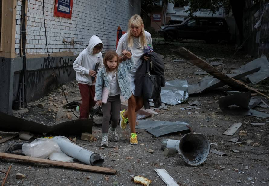 Russian drone and missile strike in Kyiv