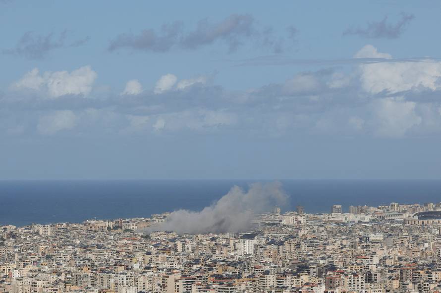 Smoke rises from Beirut's southern suburbs following an Israeli strike