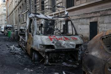 Aftermath of clashes during a national day of protests against the cost of living and rising fuel prices, in Paris