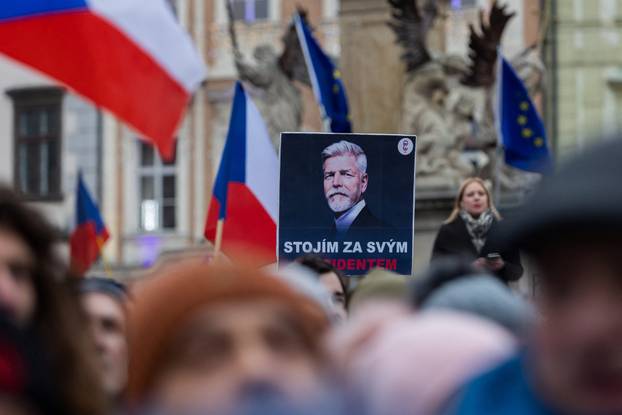 A demonstration in support of Czech President called "We stand for our President" in Prague
