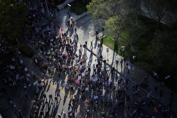 Anti-Trump 'Hands Off!' protest, in Los Angeles