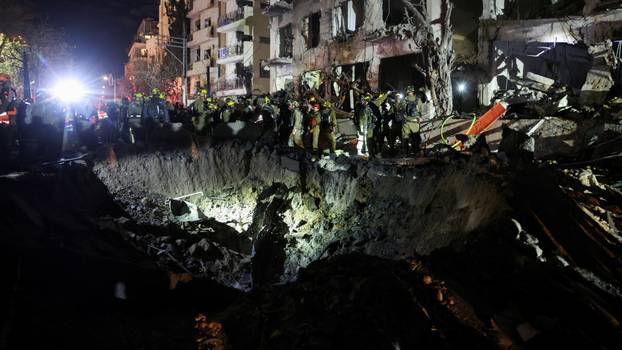 Aftermatch of a projectile impact in Tel Aviv