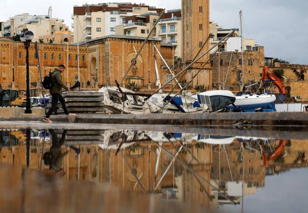 Aftermath of Storm Harry which wreaked havoc across Malta