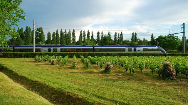 Train,In,Motion,Through,Green,Scenery,,France,,Europe