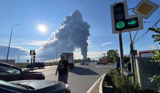 Aftermath of Ukrainian drone attack in Saint Petersburg